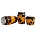 Wooden Carved Candle Holder set of 3pc