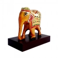 Wooden Painted Elephant – Brown Base 