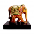 Wooden Painted Elephant – Brown Base 