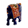 Elegant Wooden Meenakari Elephant 