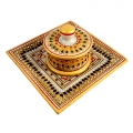 Marble Tray with Round Container 