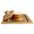 Marble Tray with Round Container 