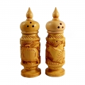 Wooden Salt Pepper Dispenser - 2pc