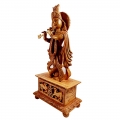 Wooden Carved Krishna Statue 13 inch Height 
