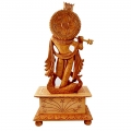 Wooden Carved Krishna Statue 13 inch Height 