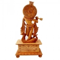 Wooden Carved Krishna Statue 13 inch Height 