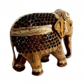 Wooden Undercut Elephant ( 13cm Height - Brown Color) 