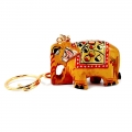 Wooden Painted Elephant Keychain ( Pack of 6 Pc ) 