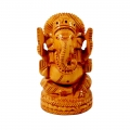 Wooden Carved Ganesh Idol
