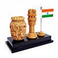 Pen holder with Ashoka pillar & National Flag