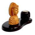 Wooden Buddha Candle Stand