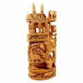 Wooden Ambabari elephant idol 10 inch