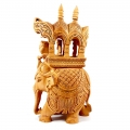 Wooden Elephant with King and Mahavat