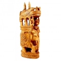 Wooden Carved Round Ambari Elephant
