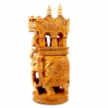 Wooden Carved Round Ambari Elephant