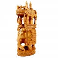 Wooden Carved Round Ambari Elephant