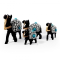 Wooden Decorative Camel Set of 4pc 