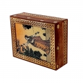 Gemstone Painting Teak Wood Jewel Box  (11cm x 8cm) 