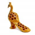 Wooden Long Tail Peacock Small