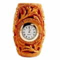 Wooden Pen Holder with Clock