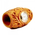 Wooden Pen Holder with Clock