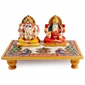 Marble Lakshmi Ganesh on Chowki 6x4