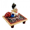 Marble chowki with krishna statue