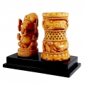 Wooden Pen Holder & Ganesh on Base