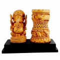 Wooden Pen Holder & Ganesh on Base