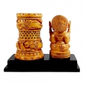 Wooden Pen Holder & Ganesh on Base