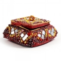 Lac Decorative Kumkum Box  ( Red Color - Pack of 6 )