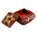 Lac Decorative Kumkum Box  ( Red Color - Pack of 6 )