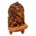 Wood Carving Ganesh Idol