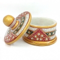 Pure White Marble Kumkum Box 