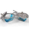 German Silver Leaf Bowl Set