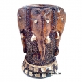 Wooden Elephant Pen Holder (Brown)