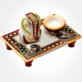 Marble Chowki Ganesh with Deepak