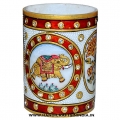Marble Elephant Painting Pen Holder