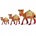 Wood Carving Camel set of 3pc