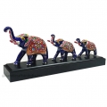 Metal Meenakari Elephant set of 3pc