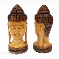 Wooden Painted Buddha Head