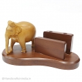 Wooden Mobile Holder & Elephant Statue