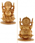 Wooden Lotus Ganesh 5 Inch