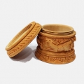 Wooden Powder Box 3 Inch Diameter