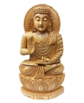 Wood Carving Buddha Statue 12 Inch