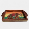 Gemstone Painting Wooden Tray
