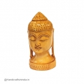 Wooden Round Buddha Head (3 Inch Height) 