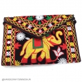 Embroidery Elephant Design Sling Bag