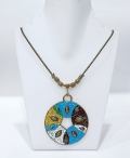 Antique Golden Round Pendant Set