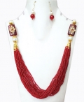 Red Moti Necklace Set